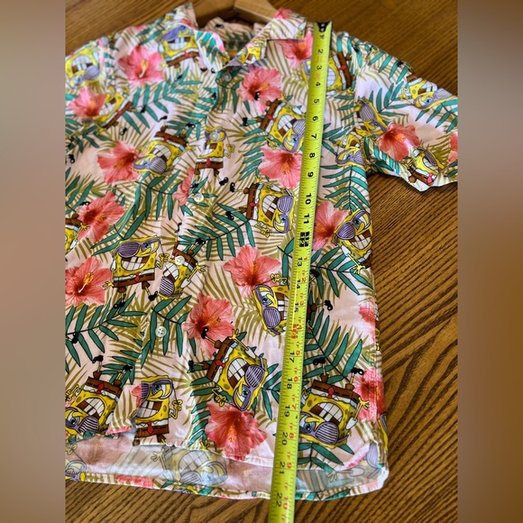 Nickelodeon SpongeBob Floral and Cartoon Shirt M - Picture 9 of 10